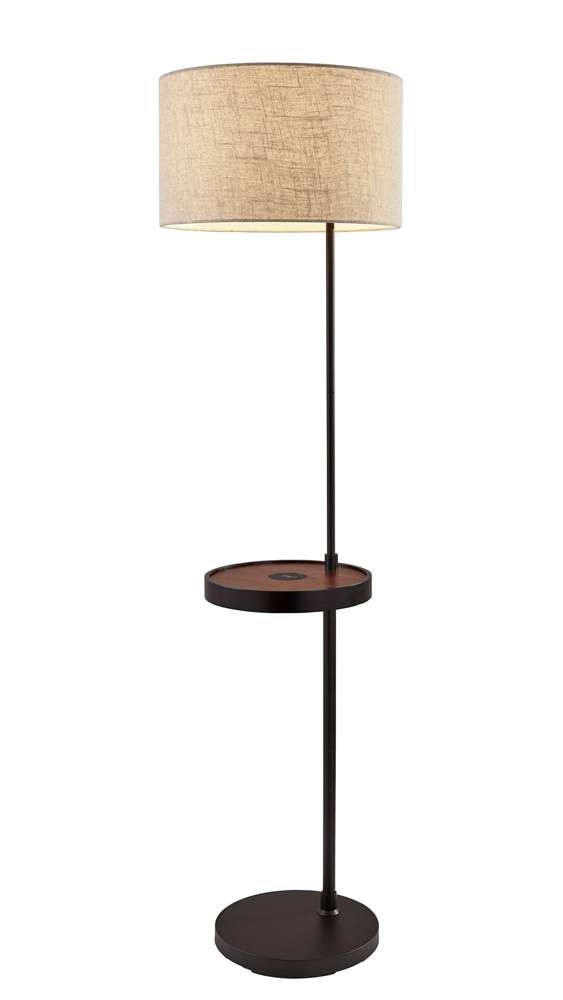 Adesso Home - Oliver Wireless Charging Shelf Floor Lamp - 3691-01 veiw 1