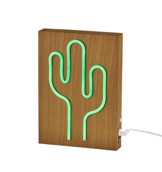 Adesso Home - Wood Framed Neon Cactus Table/Wall Lamp - SL3721-12 view 1