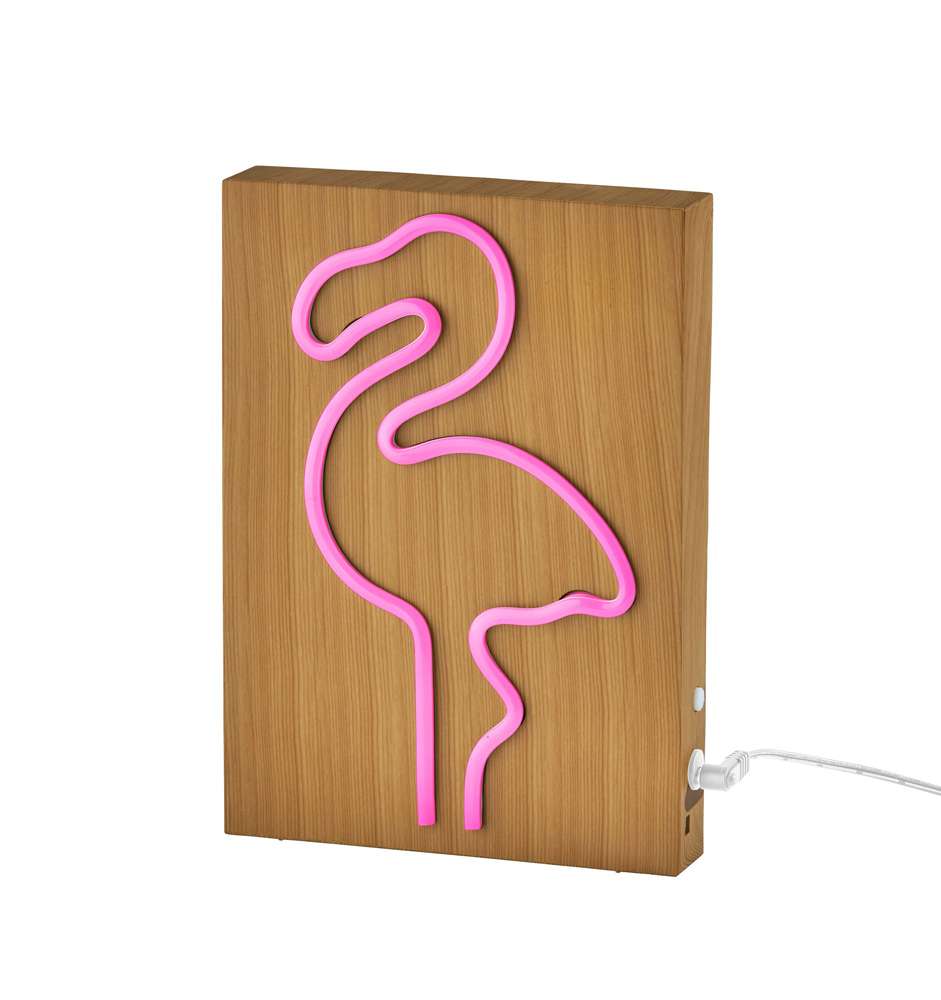 Adesso Home - Wood Framed Neon Flamingo Table/Wall Lamp - SL3722-12 view 1