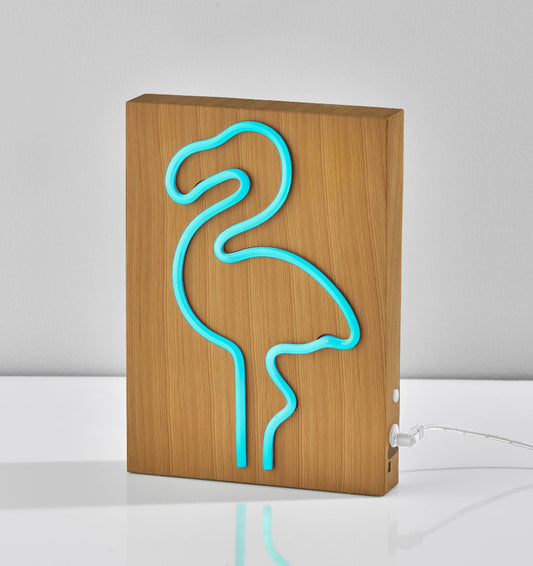 Adesso Home - Wood Framed Neon Flamingo Table/Wall Lamp - SL3722-12 view 2