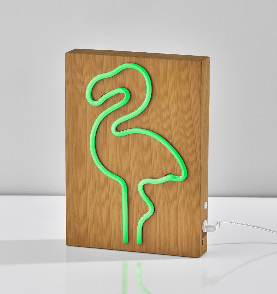 Adesso Home - Wood Framed Neon Flamingo Table/Wall Lamp - SL3722-12 view 4