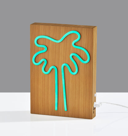 Adesso Home - Wood Framed Neon Palm Tree Table/Wall Lamp - SL3720-12 view 2