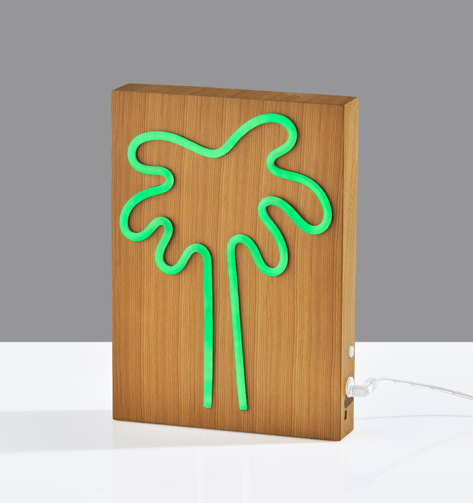 Adesso Home - Wood Framed Neon Palm Tree Table/Wall Lamp - SL3720-12 view 3