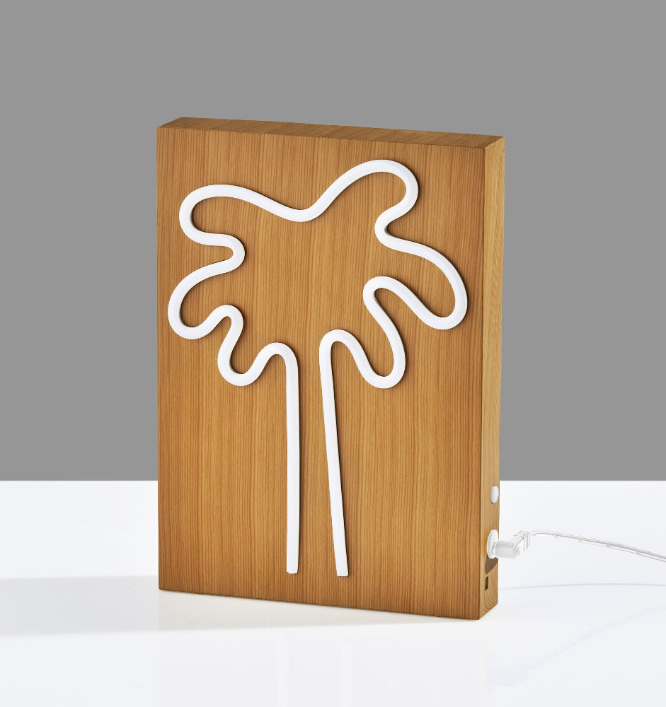 Adesso Home - Wood Framed Neon Palm Tree Table/Wall Lamp - SL3720-12 view 4