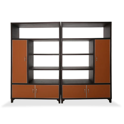AICO by Michael Amini - 21 Cosmopolitan Bookcase (2 pc) in Diablo Orange/Umber_CLOSEOUT veiw 2