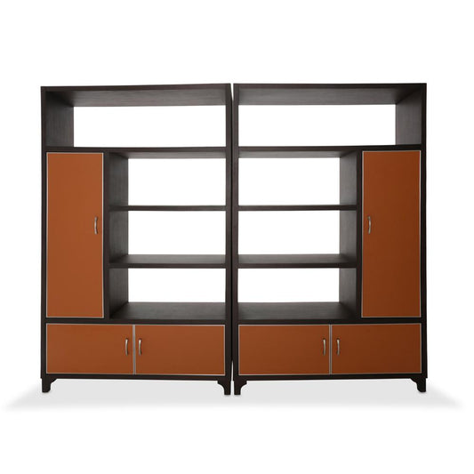 AICO by Michael Amini - 21 Cosmopolitan Bookcase (2 pc) in Diablo Orange/Umber_CLOSEOUT veiw 2