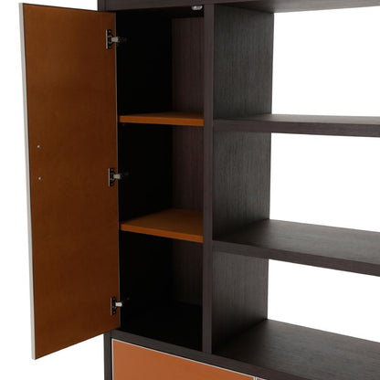 AICO by Michael Amini - 21 Cosmopolitan Bookcase (2 pc) in Diablo Orange/Umber_CLOSEOUT veiw 3