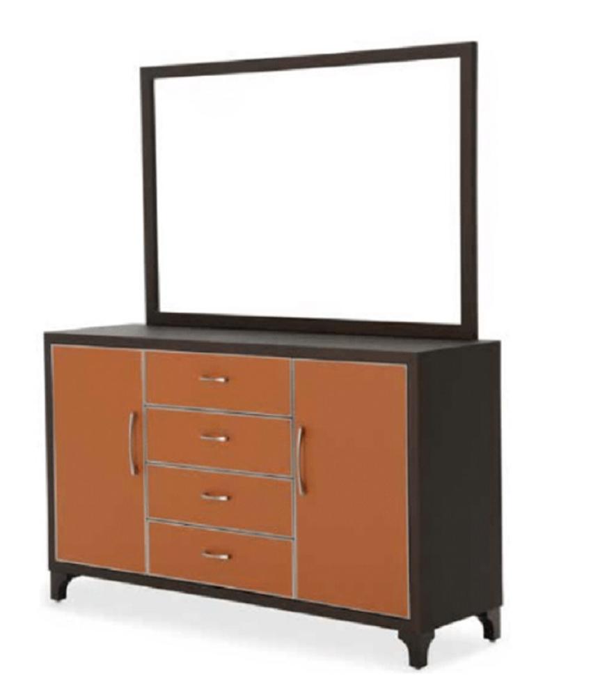 AICO by Michael Amini - 21 Cosmopolitan Dresser and Mirror in Diablo Orange/Umber_CLOSEOUT veiw 1