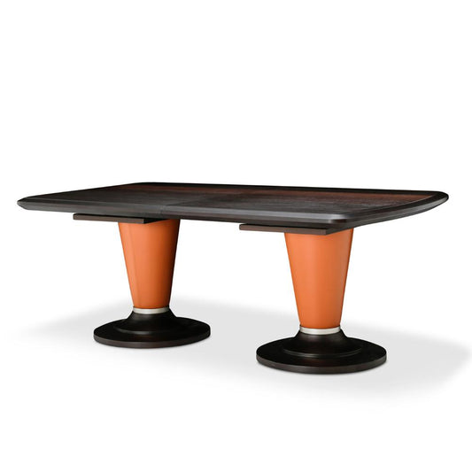 AICO by Michael Amini - 21 Cosmopolitan Rectangular Dining Table in Diablo Orange/Umber veiw 1