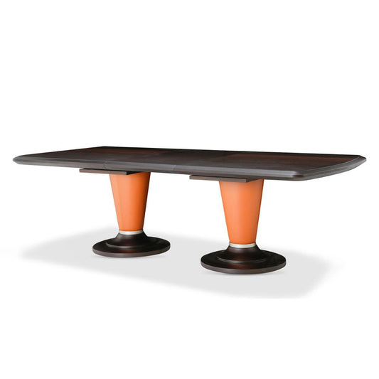AICO by Michael Amini - 21 Cosmopolitan Rectangular Dining Table in Diablo Orange/Umber veiw 2