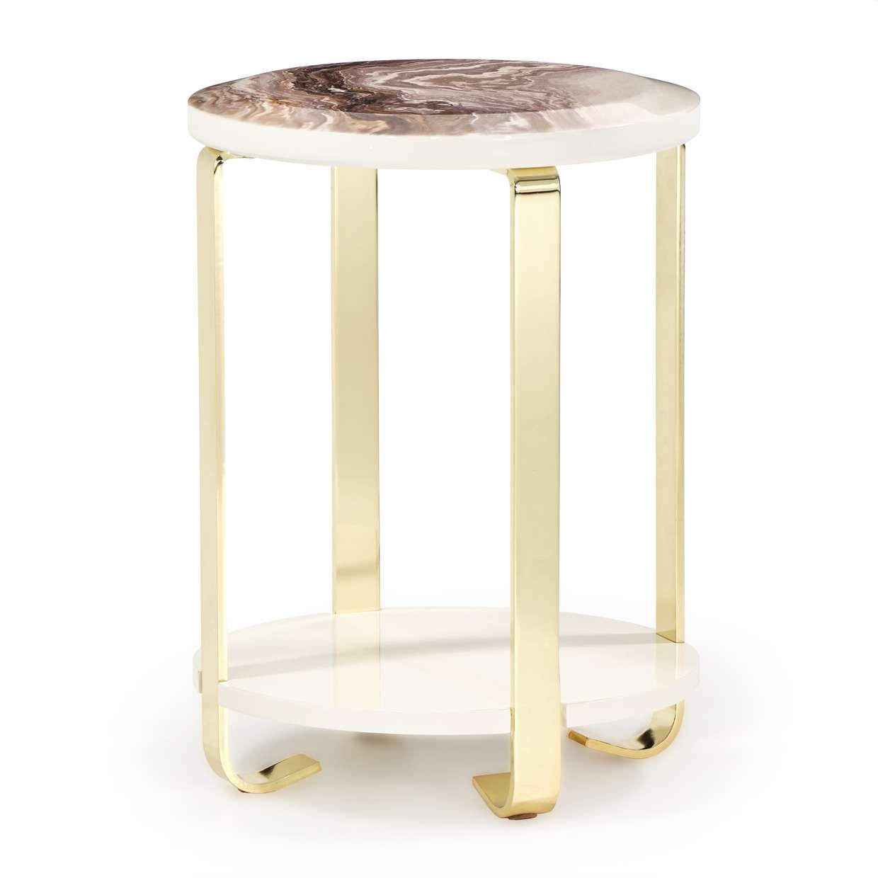 AICO by Michael Amini - Ariana Chairside Table - Gold - LFR-ARNA222-806 veiw 1