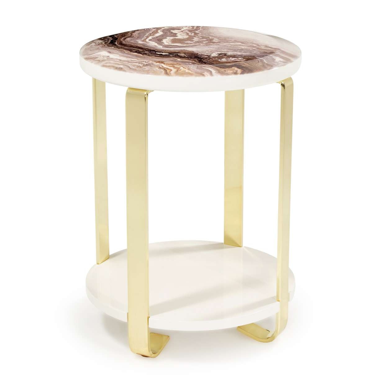 AICO by Michael Amini - Ariana Chairside Table - Gold - LFR-ARNA222-806 veiw 3