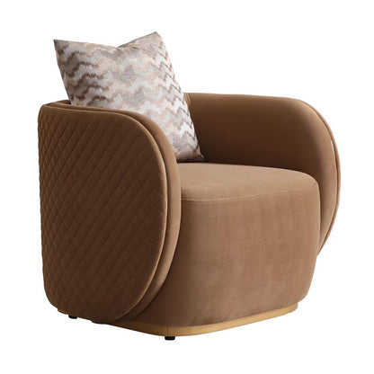 AICO by Michael Amini - Ariana Velvet Accent Chair - Caramel/Gold - LFR-ARNA835-CML-806 veiw 1