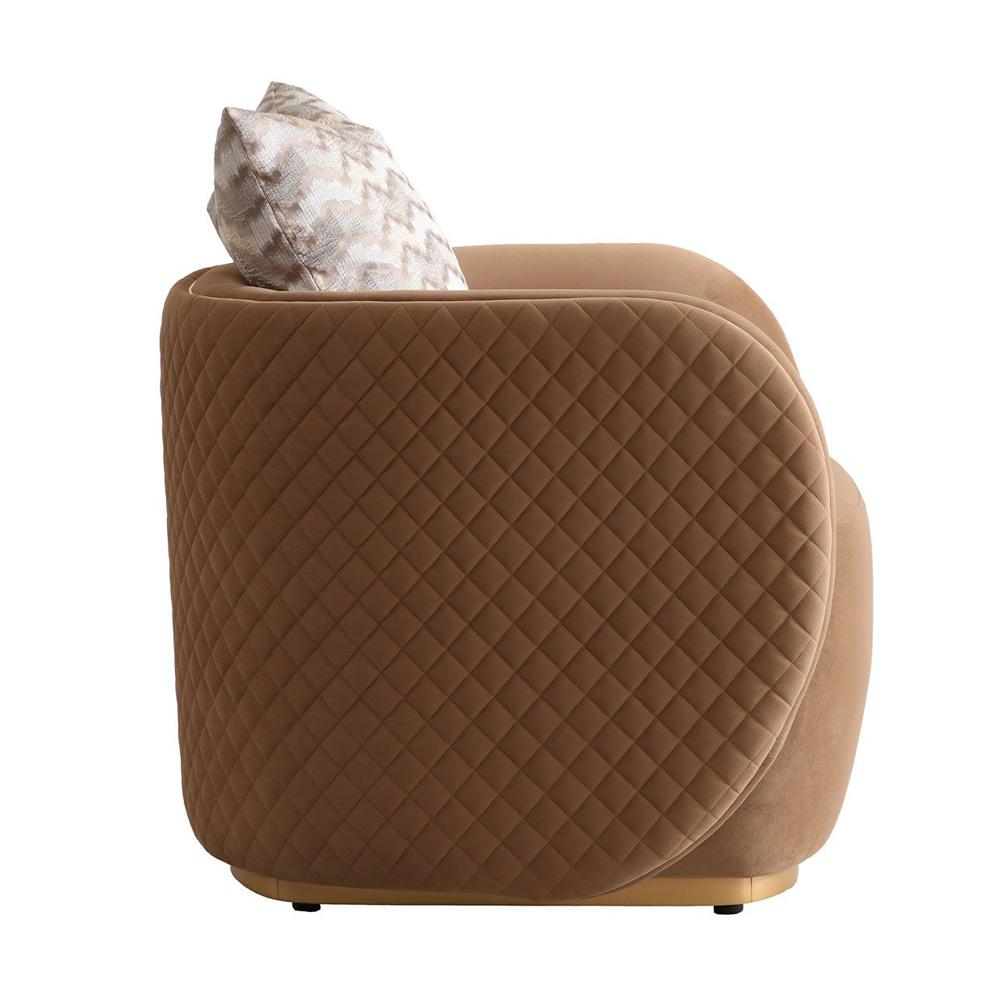 AICO by Michael Amini - Ariana Velvet Accent Chair - Caramel/Gold - LFR-ARNA835-CML-806 veiw 2