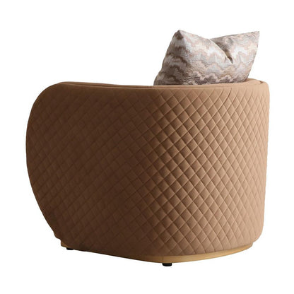 AICO by Michael Amini - Ariana Velvet Accent Chair - Caramel/Gold - LFR-ARNA835-CML-806 veiw 3