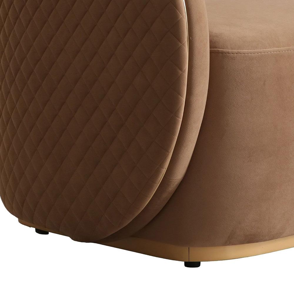 AICO by Michael Amini - Ariana Velvet Accent Chair - Caramel/Gold - LFR-ARNA835-CML-806 veiw 4