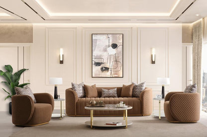 AICO by Michael Amini - Ariana Velvet Accent Chair - Caramel/Gold - LFR-ARNA835-CML-806 veiw 7