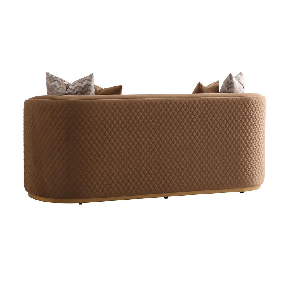 AICO by Michael Amini - Ariana Velvet Loveseat - Caramel/Gold - LFR-ARNA825-CML-806 veiw 3