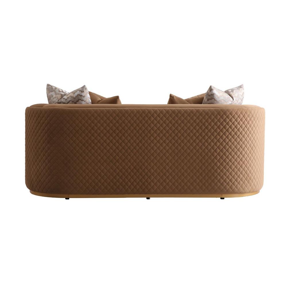 AICO by Michael Amini - Ariana Velvet Loveseat - Caramel/Gold - LFR-ARNA825-CML-806 veiw 4