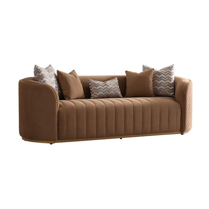 AICO by Michael Amini - Ariana Velvet Sofa - Caramel/Gold - LFR-ARNA815-CML-806 veiw 1