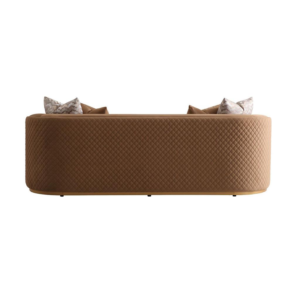 AICO by Michael Amini - Ariana Velvet Sofa - Caramel/Gold - LFR-ARNA815-CML-806 veiw 2