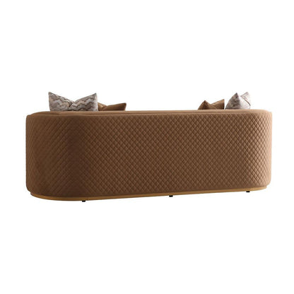 AICO by Michael Amini - Ariana Velvet Sofa - Caramel/Gold - LFR-ARNA815-CML-806 veiw 3