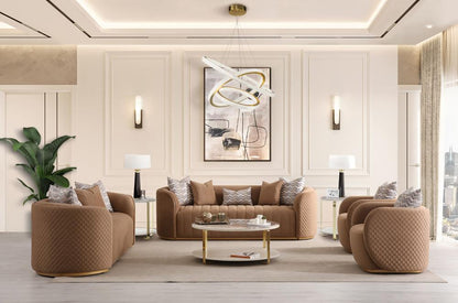 AICO by Michael Amini - Ariana Velvet Sofa - Caramel/Gold - LFR-ARNA815-CML-806 veiw 9