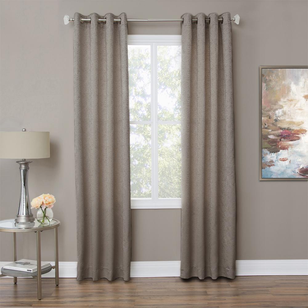 AICO by Michael Amini - Aspen 50x84 Grommet Top Panel Weighted Corners in Taupe - BDR-GT5084-ASPN-TUP veiw 1