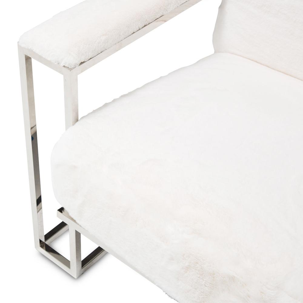 AICO by Michael Amini - Astro Faux Fur Chair in Stainless Steel Finish - TR-ASTRO35-MST-13_CLOSEOUT veiw 2