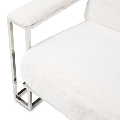AICO by Michael Amini - Astro Faux Fur Chair in Stainless Steel Finish - TR-ASTRO35-MST-13_CLOSEOUT veiw 2