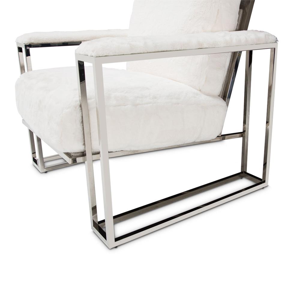 AICO by Michael Amini - Astro Faux Fur Chair in Stainless Steel Finish - TR-ASTRO35-MST-13_CLOSEOUT veiw 3