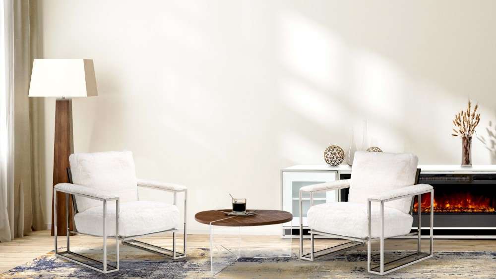 AICO by Michael Amini - Astro Faux Fur Chair in Stainless Steel Finish - TR-ASTRO35-MST-13_CLOSEOUT veiw 4