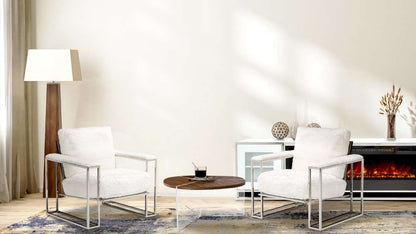 AICO by Michael Amini - Astro Faux Fur Chair in Stainless Steel Finish - TR-ASTRO35-MST-13_CLOSEOUT veiw 4