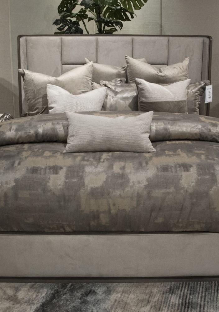 AICO by Michael Amini - Aubrey 9pc Queen Comforter Set in Patina - BCS-QS09-AUBRY-PNA veiw 2