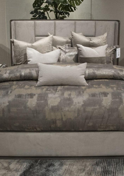 AICO by Michael Amini - Aubrey 9pc Queen Comforter Set in Patina - BCS-QS09-AUBRY-PNA veiw 2