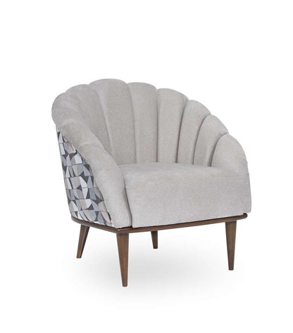 Aico by Michael Amini - Balboa Chenille Accent Chair - Beach Gray/Warm Walnut - LFR-BLBA835-BCH-218 veiw 1