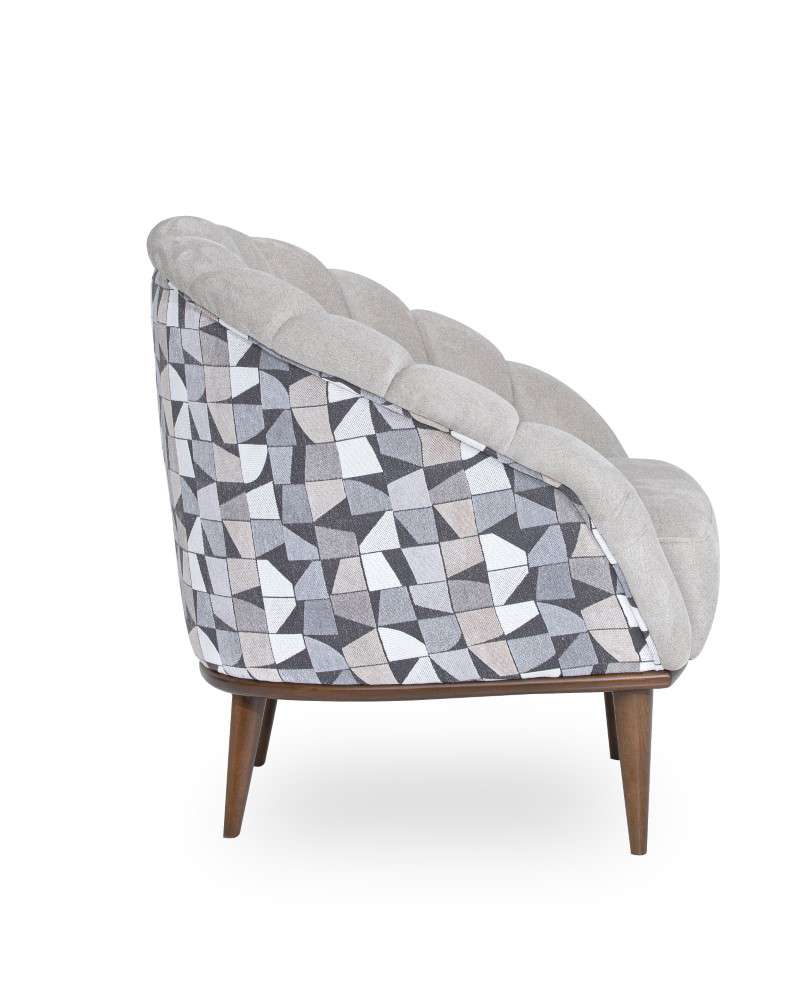 Aico by Michael Amini - Balboa Chenille Accent Chair - Beach Gray/Warm Walnut - LFR-BLBA835-BCH-218 veiw 4