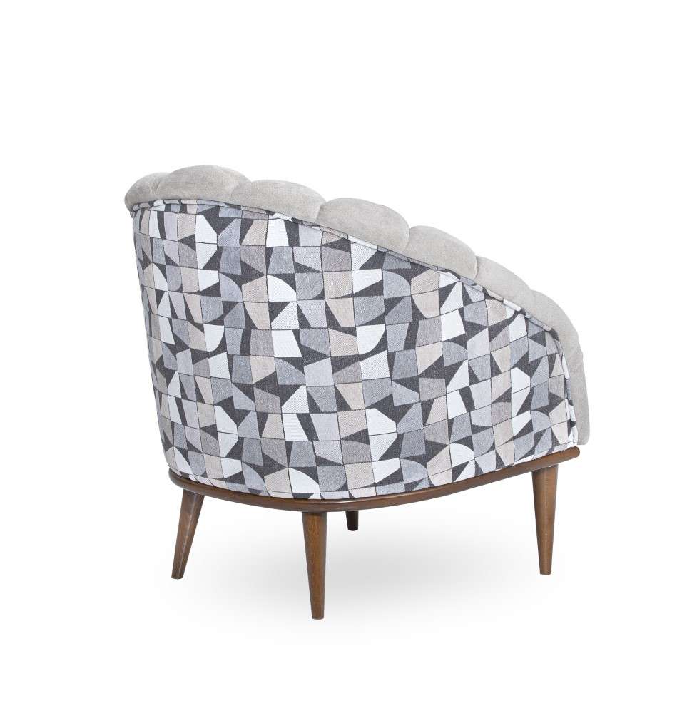 Aico by Michael Amini - Balboa Chenille Accent Chair - Beach Gray/Warm Walnut - LFR-BLBA835-BCH-218 veiw 5