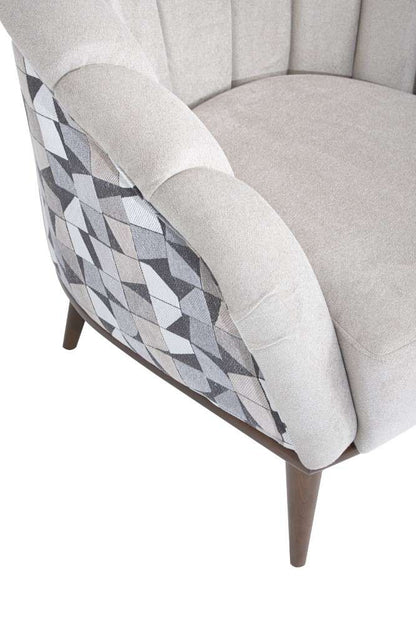 Aico by Michael Amini - Balboa Chenille Accent Chair - Beach Gray/Warm Walnut - LFR-BLBA835-BCH-218 veiw 8