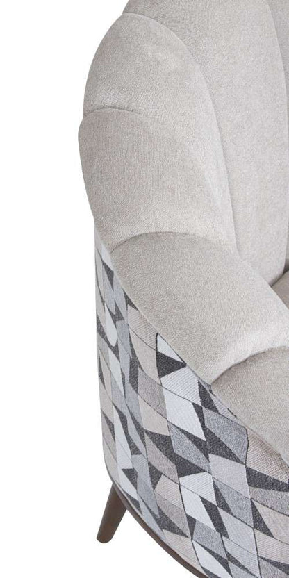 Aico by Michael Amini - Balboa Chenille Accent Chair - Beach Gray/Warm Walnut - LFR-BLBA835-BCH-218 veiw 9