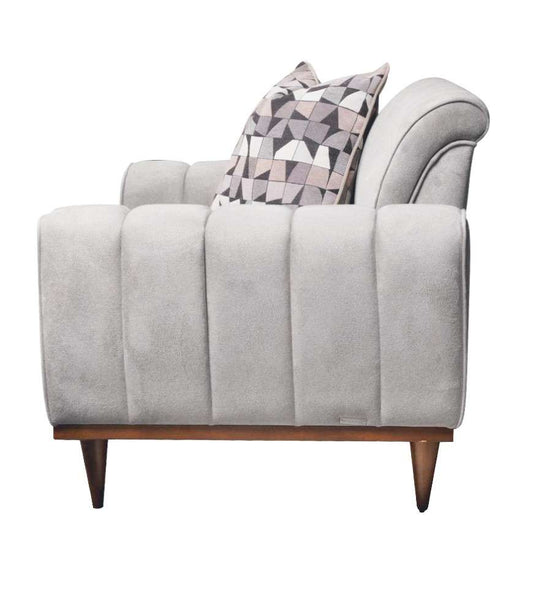 Aico by Michael Amini - Balboa Chenille Chair and a Half - Shell Gray/Warm Walnut - LFR-BLBA838-SHL-218 veiw 2