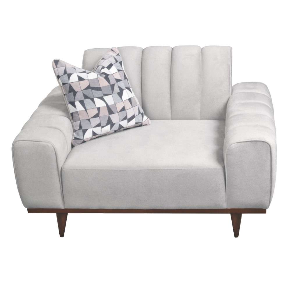 Aico by Michael Amini - Balboa Chenille Chair and a Half - Shell Gray/Warm Walnut - LFR-BLBA838-SHL-218 veiw 3