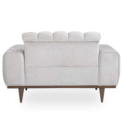 Aico by Michael Amini - Balboa Chenille Chair and a Half - Shell Gray/Warm Walnut - LFR-BLBA838-SHL-218 veiw 4
