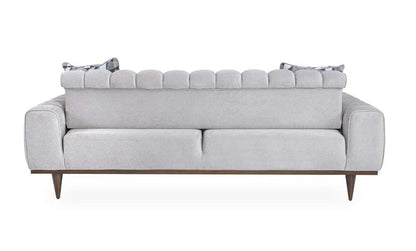 Aico by Michael Amini - Balboa Chenille Sofa - Shell Gray/Warm Walnut - LFR-BLBA815-SHL-218 veiw 3