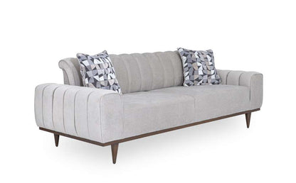 Aico by Michael Amini - Balboa Chenille Sofa - Shell Gray/Warm Walnut - LFR-BLBA815-SHL-218 veiw 5
