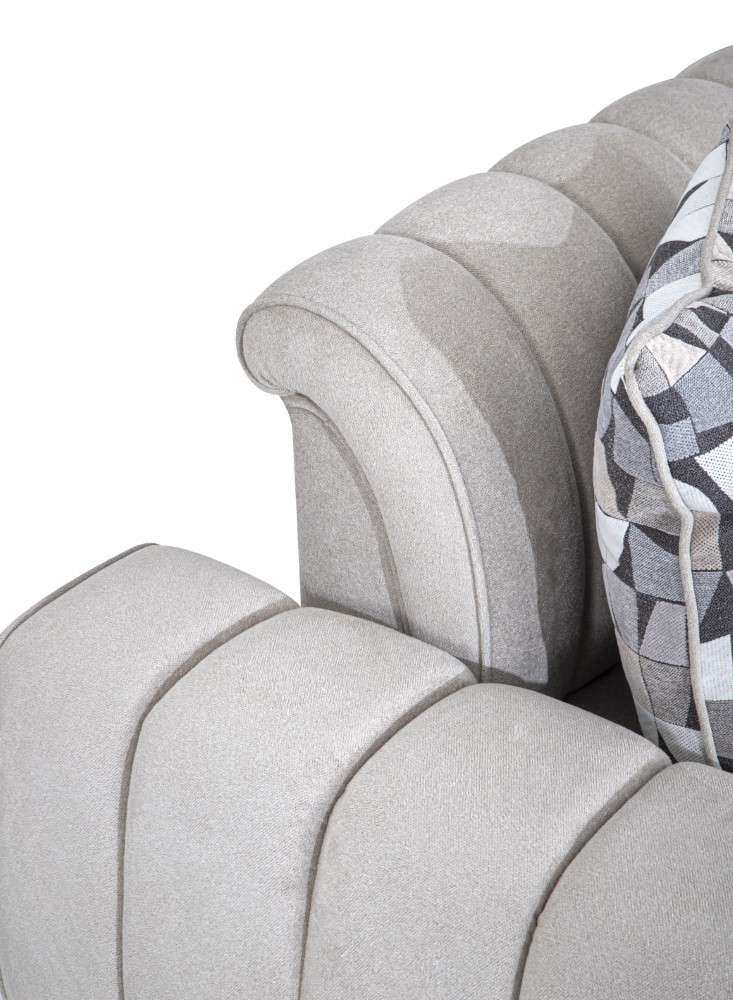 Aico by Michael Amini - Balboa Chenille Sofa - Shell Gray/Warm Walnut - LFR-BLBA815-SHL-218 veiw 6