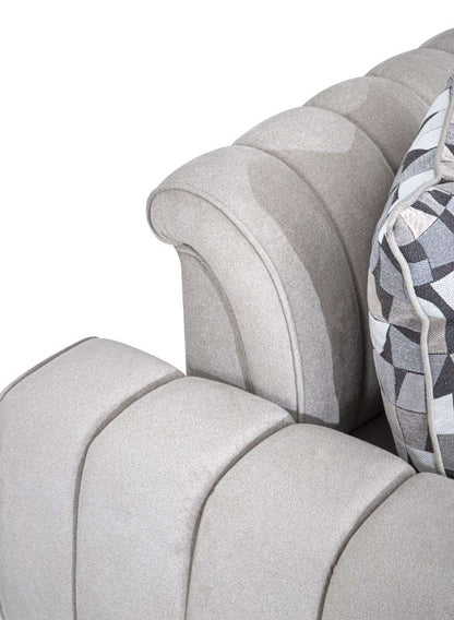 Aico by Michael Amini - Balboa Chenille Sofa - Shell Gray/Warm Walnut - LFR-BLBA815-SHL-218 veiw 6