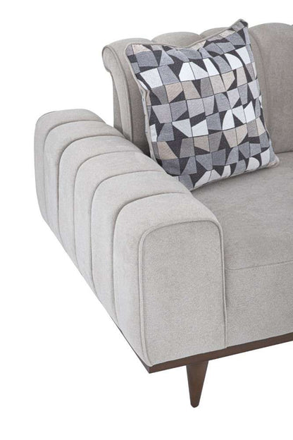 Aico by Michael Amini - Balboa Chenille Sofa - Shell Gray/Warm Walnut - LFR-BLBA815-SHL-218 veiw 8