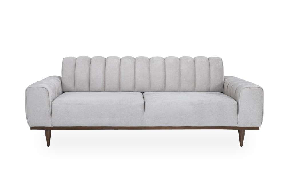 Aico by Michael Amini - Balboa Chenille Sofa - Shell Gray/Warm Walnut - LFR-BLBA815-SHL-218 veiw 9
