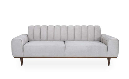 Aico by Michael Amini - Balboa Chenille Sofa - Shell Gray/Warm Walnut - LFR-BLBA815-SHL-218 veiw 9